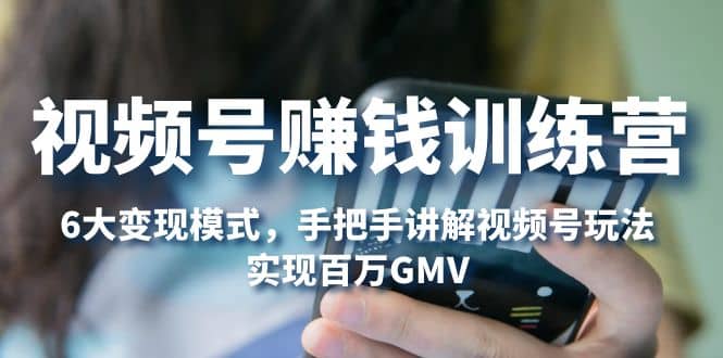 视频号赚钱训练营：6大变现模式，对平台的各项功能详细讲解，实现百万GMV-海淘下载站