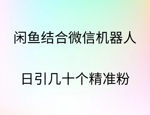 闲鱼结合微信机器人，日引几十个精准粉-海淘下载站