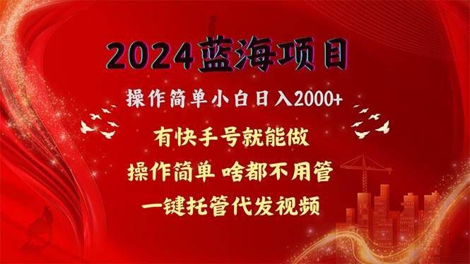 2024蓝海项目，网盘拉新，操作简单小白日入2000+，一键托管代发视频，…-海淘下载站