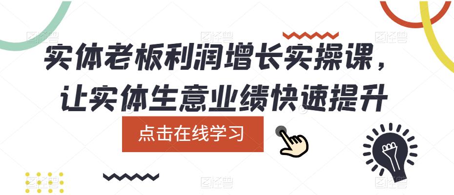 实体老板利润-增长实战课，让实体生意业绩快速提升-海淘下载站