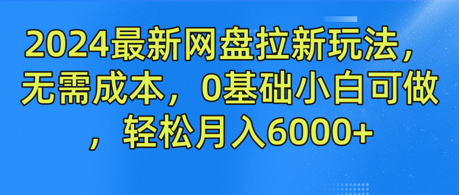 2024最新网盘拉新玩法，无需成本，0基础小白可做，轻松月入6000+-海淘下载站