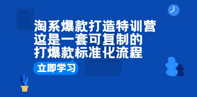 淘系爆款打造特训营：这是一套可复制的打爆款标准化流程-海淘下载站