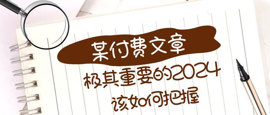 极其重要的2024该如何把握？【某公众号付费文章】-海淘下载站