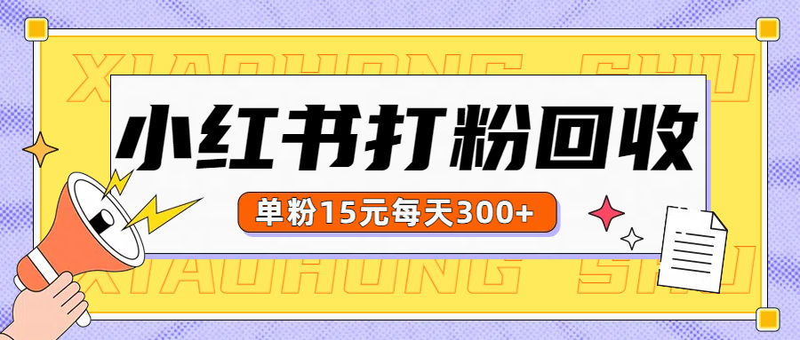 小红书打粉，单粉15元回收每天300+-海淘下载站