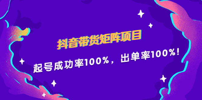 抖音带货矩阵项目，起号成功率100%，出单率100%！-海淘下载站