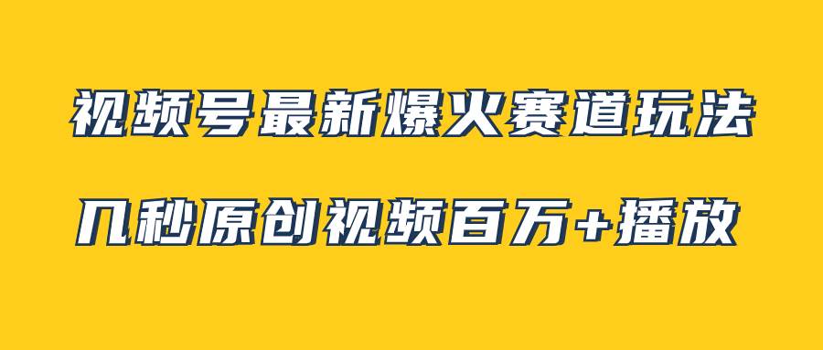 视频号最新爆火赛道玩法，几秒视频可达百万播放，小白即可操作（附素材）-海淘下载站