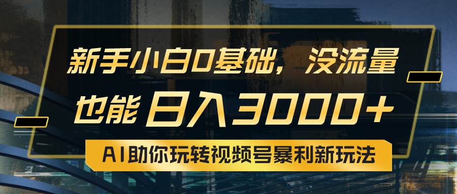 小白0基础，没流量也能日入3000+：AI助你玩转视频号暴利新玩法-海淘下载站