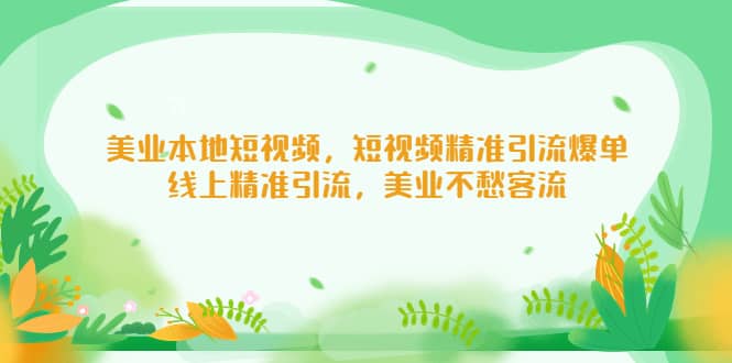 美业本地短视频，短视频精准引流爆单，线上精准引流，美业不愁客流-海淘下载站