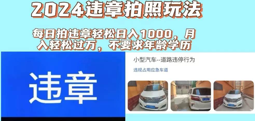 2024违章拍照新玩法，推广躺赚+拍照赚钱双模式，日入1000+-海淘下载站