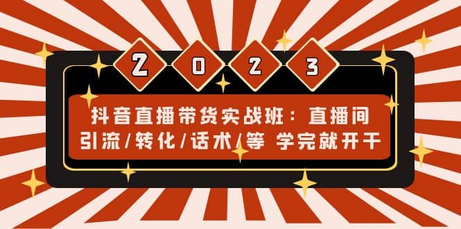 抖音直播带货实战班：直播间引流/转化/话术/等 学完就开干(无水印)-海淘下载站