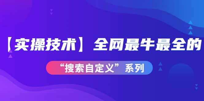 【实操技术】全网最牛最全的“搜索自定义”系列!价值698元-海淘下载站