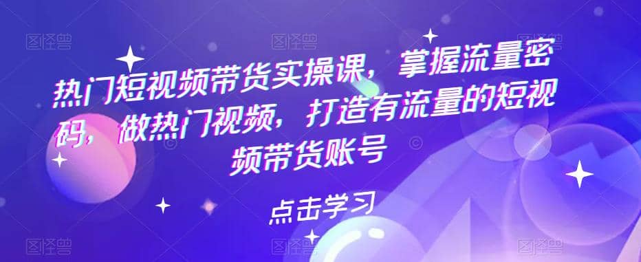 热门短视频带货实战 掌握流量密码 做热门视频 打造有流量的短视频带货账号-海淘下载站