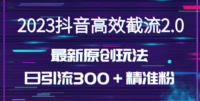 日引300+创业粉,独家抖音高效截流2.0玩法(价值1280)-海淘下载站