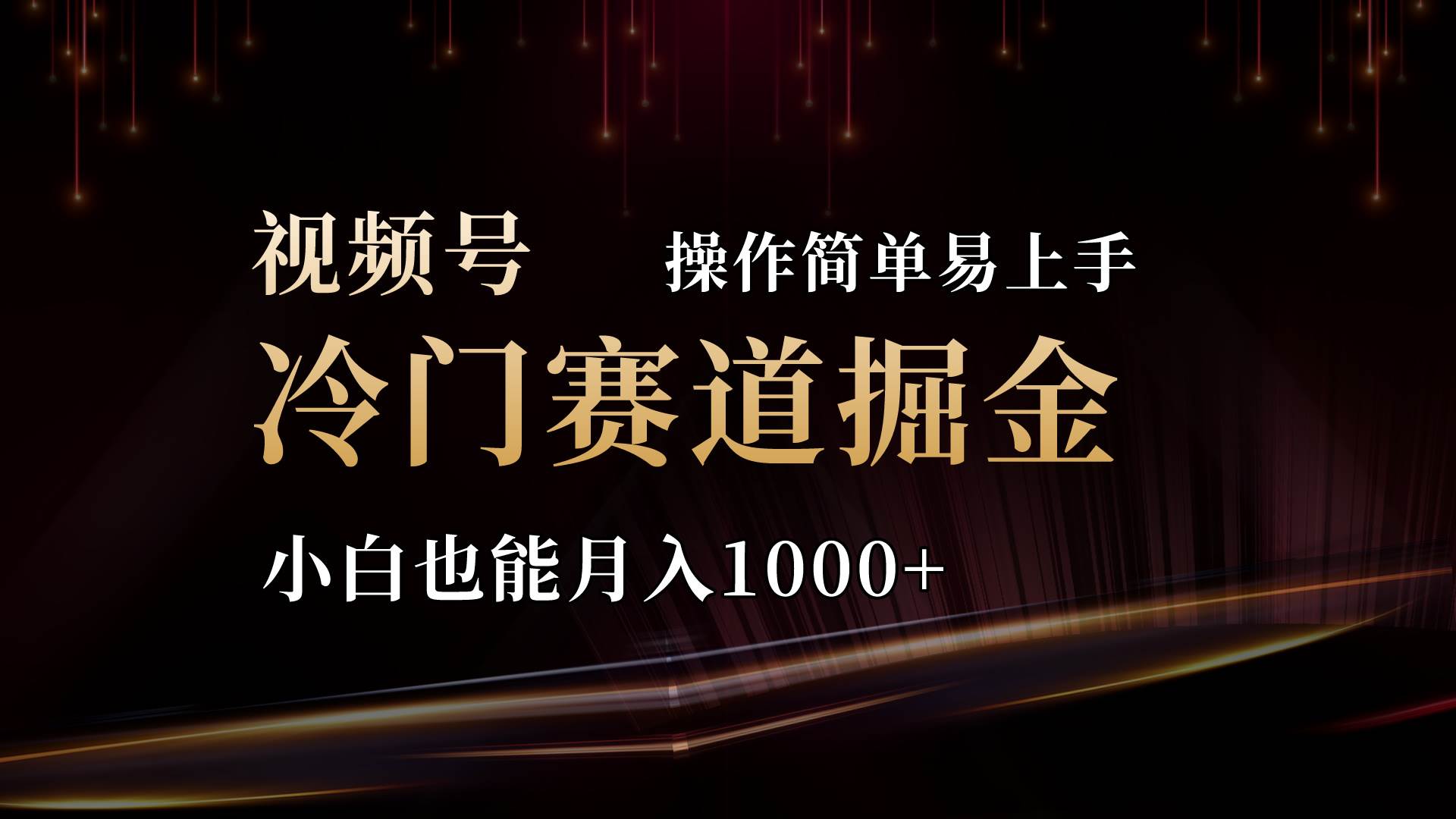 2024视频号三国冷门赛道掘金，操作简单轻松上手，小白也能月入1000+-海淘下载站