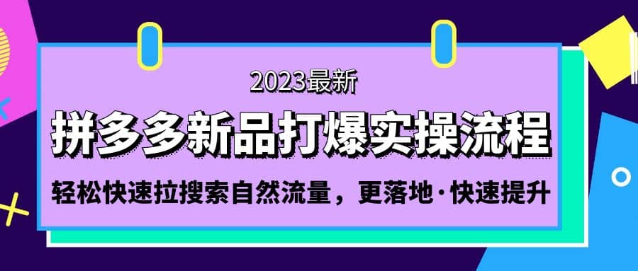 拼多多-新品打爆实操流程:轻松快速拉搜索自然流量,更落地·快速提升-海淘下载站