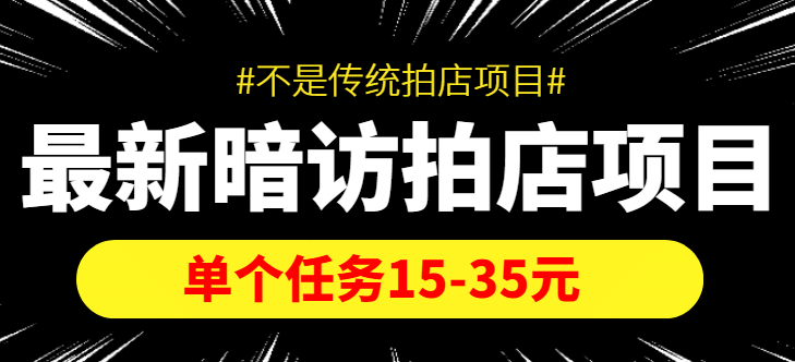 【信息差项目】最新暗访拍店项目，单个任务15-35元（不是传统拍店项目）-海淘下载站