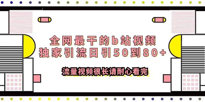 全网最干的b站视频独家引流日引50到80+流量视频很长请耐心看完-海淘下载站