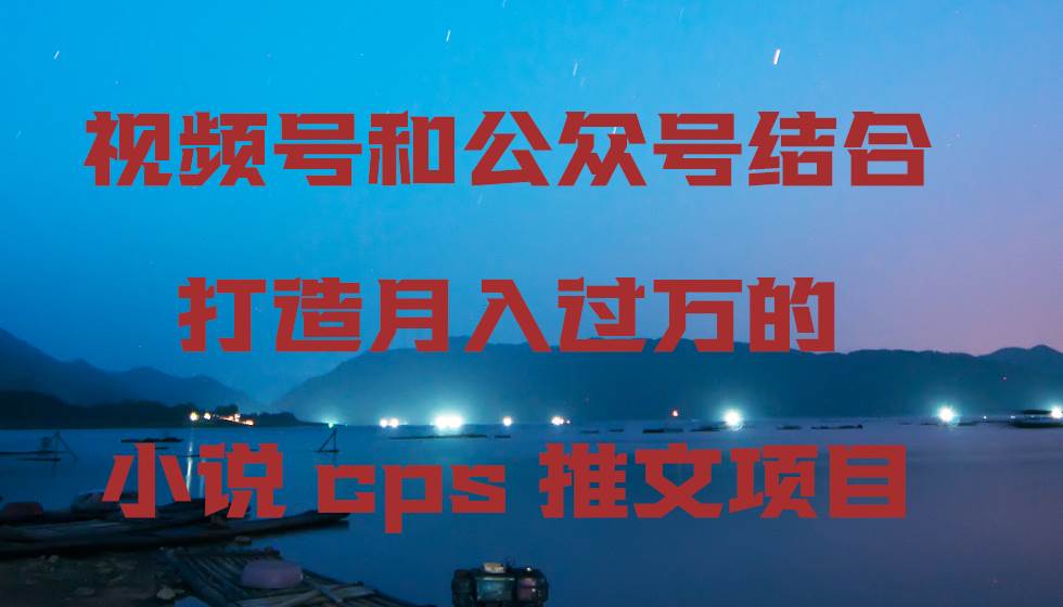 视频号和公众号结合打造月入过万的小说cps推文项目-海淘下载站