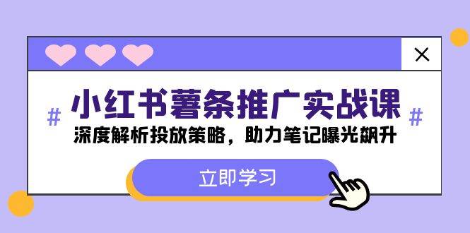 小红书-薯 条 推 广 实战课：深度解析投放策略，助力笔记曝光飙升-海淘下载站