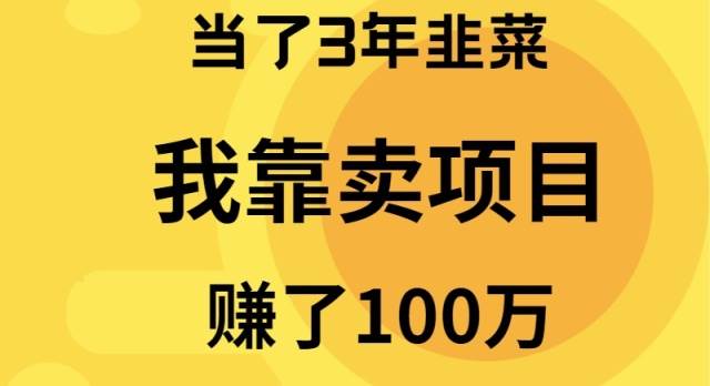 当了3年韭菜，我靠卖项目赚了100万-海淘下载站