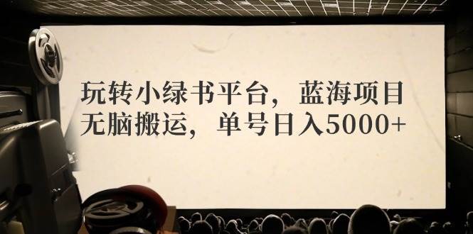 玩转小绿书平台，蓝海项目，无脑搬运，单号日入5000+-海淘下载站