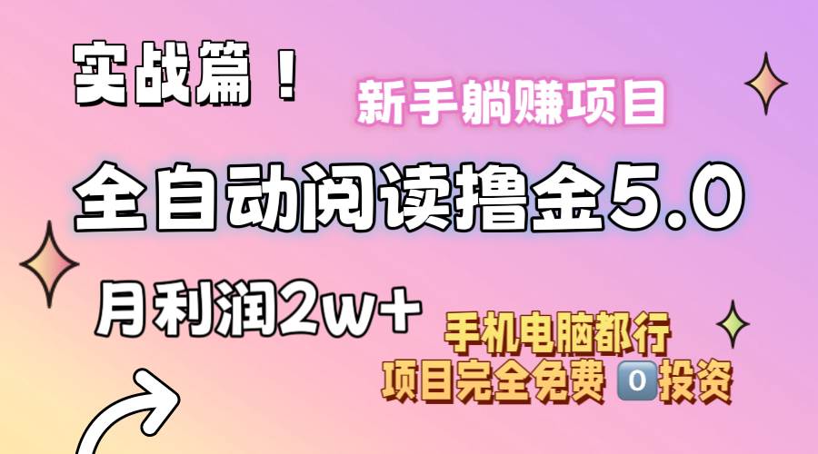 小说全自动阅读撸金5.0 操作简单 可批量操作 零门槛！小白无脑上手月入2w+-海淘下载站