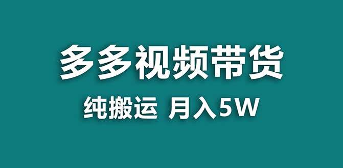 【蓝海项目】拼多多视频带货 纯搬运一个月搞了5w佣金,小白也能操作 送工具-海淘下载站