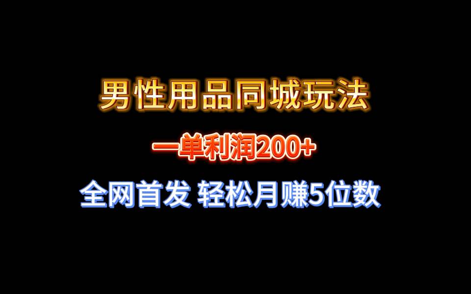 全网首发 一单利润200+ 男性用品同城玩法 轻松月赚5位数-海淘下载站