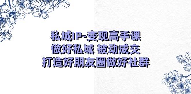 私域IP-变现高手课：做好私域 被动成交，打造好朋友圈做好社群（18节）-海淘下载站