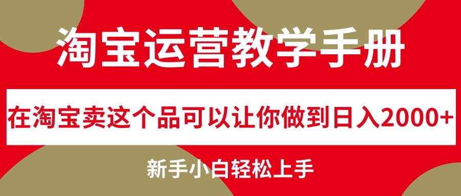 淘宝运营教学手册，在淘宝卖这个品可以让你做到日入2000+，新手小白轻…-海淘下载站