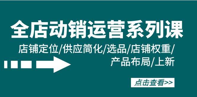 全店·动销运营系列课：店铺定位/供应简化/选品/店铺权重/产品布局/上新-海淘下载站