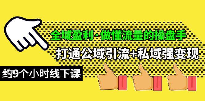 全域盈利·做懂流量的操盘手，打通公域引流+私域强变现，约9个小时线下课-海淘下载站