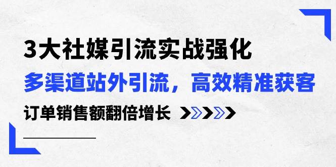 3大社媒引流实操强化，多渠道站外引流/高效精准获客/订单销售额翻倍增长-海淘下载站