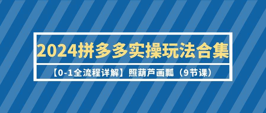 2024拼多多实操玩法合集【0-1全流程详解】照葫芦画瓢（9节课）-海淘下载站