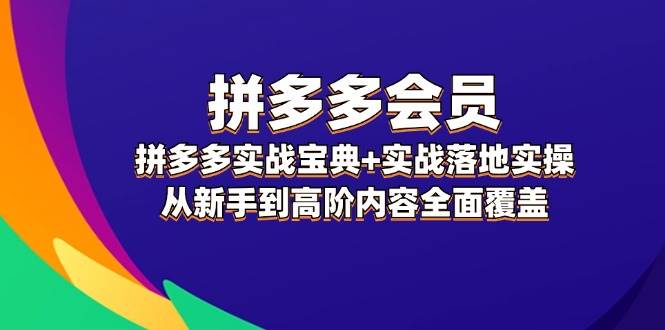 拼多多 会员，拼多多实战宝典+实战落地实操，从新手到高阶内容全面覆盖-海淘下载站