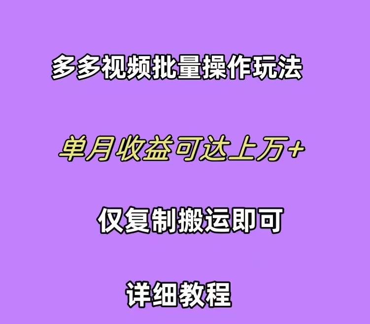 拼多多视频带货快速过爆款选品教程 每天轻轻松松赚取三位数佣金 小白必…-海淘下载站
