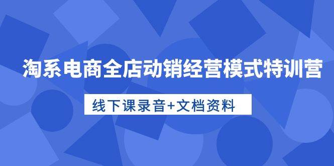 淘系电商全店动销经营模式特训营，线下课录音+文档资料-海淘下载站