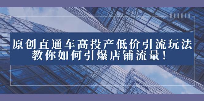 2023直通车高投产低价引流玩法，教你如何引爆店铺流量！-海淘下载站