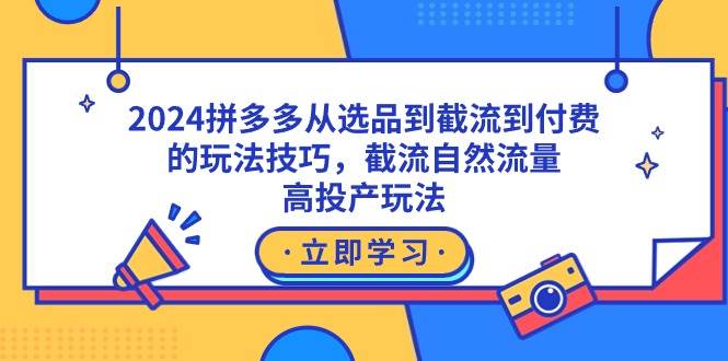 2024拼多多从选品到截流到付费的玩法技巧，截流自然流量玩法，高投产玩法-海淘下载站