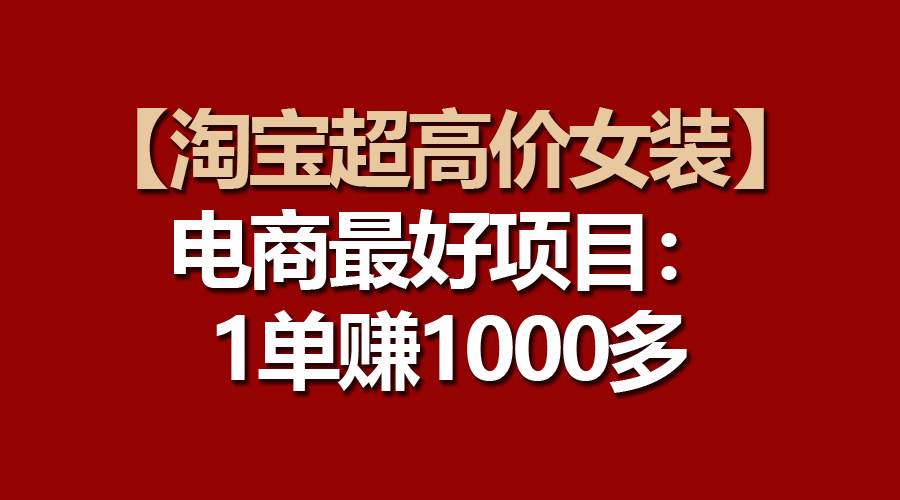【淘宝超高价女装】电商最好项目：一单赚1000多-海淘下载站
