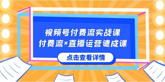 视频号付费流实战课，付费流×直播运营速成课，让你快速掌握视频号核心运..-海淘下载站