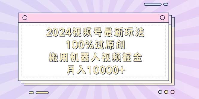 2024视频号最新玩法，100%过原创，搬用机器人视频掘金，月入10000+-海淘下载站