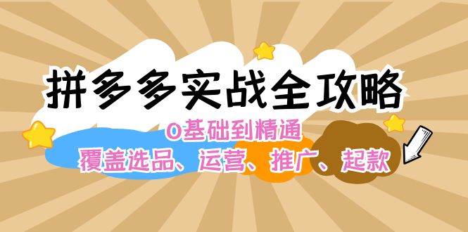 拼多多实战全攻略：0基础到精通，覆盖选品、运营、推广、起款-海淘下载站