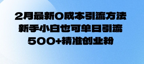 2月最新0成本引流方法，新手小白也可单日引流500+精准创业粉-海淘下载站