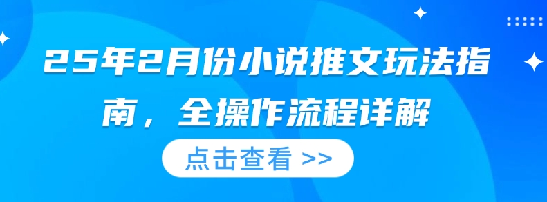 25年2月份小说推文玩法指南，全操作流程详解-海淘下载站