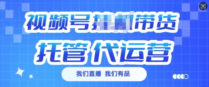 视频号挂J直播带货托管代运营，每个月多挣3k【揭秘】-海淘下载站