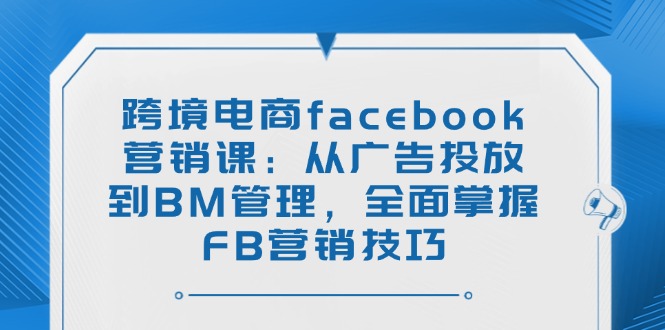 跨境电商facebook营销课：从广告投放到BM管理，全面掌握FB营销技巧-海淘下载站