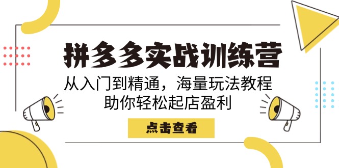 拼多多实战训练营，从入门到精通，海量玩法教程，助你轻松起店盈利-海淘下载站