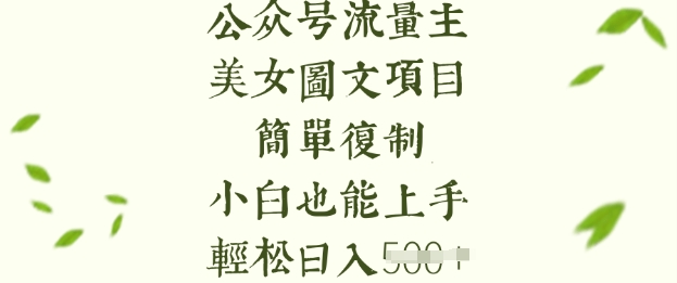 流量主长期收益项目，美女图片简单复制，小白也能上手，轻松日入5张-海淘下载站