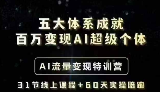 五大体系成就百万变现AI超级个体- AI流量变现特训营，一步一步教你一个人怎么年入百W-海淘下载站